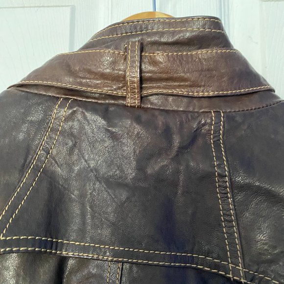 Danier Italian Leather Brown Biker Jacket - Picture 7 of 15